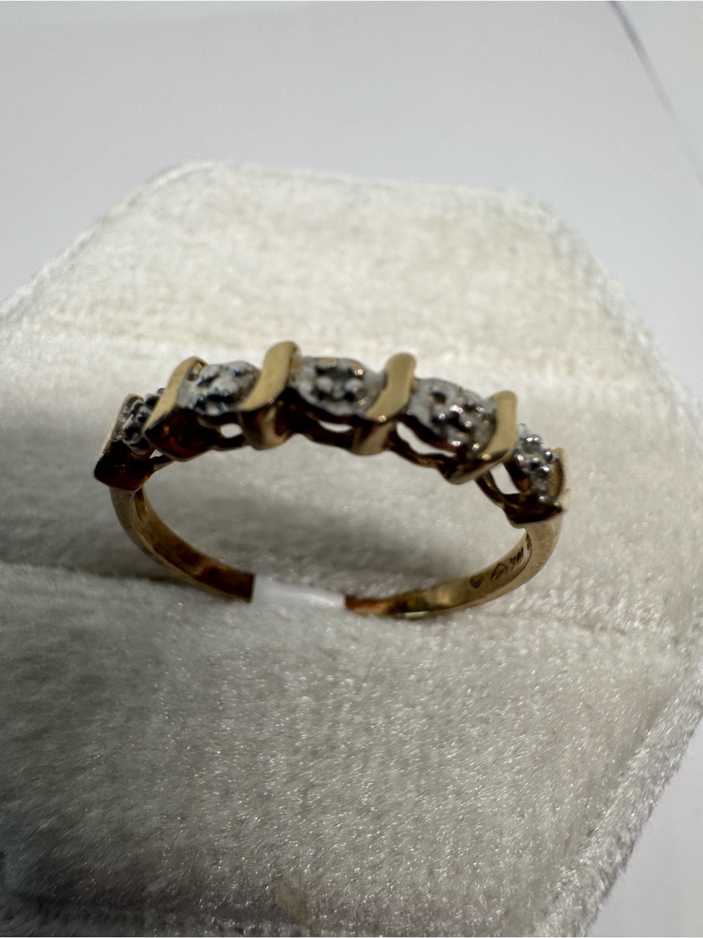 Vintage 10k Yellow Gold Natural Diamond Ring Size 6.5 | Fine Jewelry